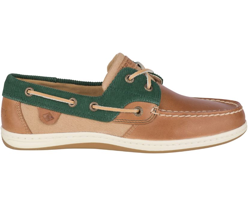 Sperry Koifish Corduroy Boat Shoes - Women's Boat Shoes - Brown/Green [YU5398160] Sperry Ireland